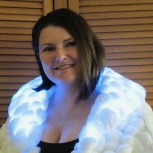 Janet in white capelet