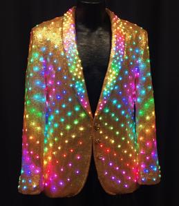LED Coat with Gold Sequins