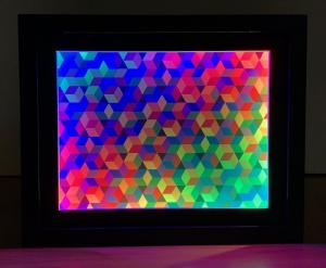 Open Hexagonal Lattice I with Color-Shifting Frame